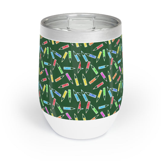 Colored Pencils Wine Tumbler Teacher Gift