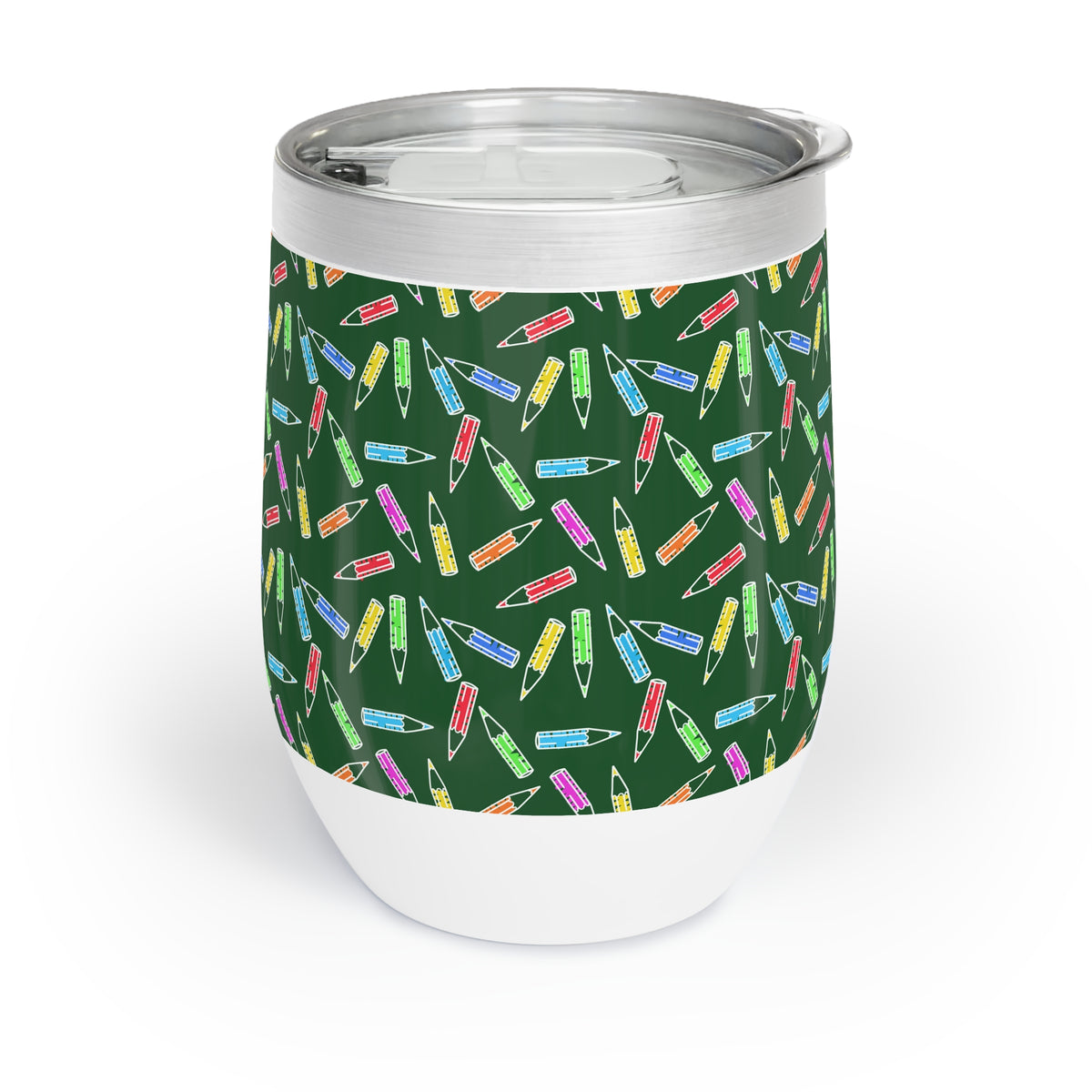Colored Pencils Wine Tumbler Teacher Gift