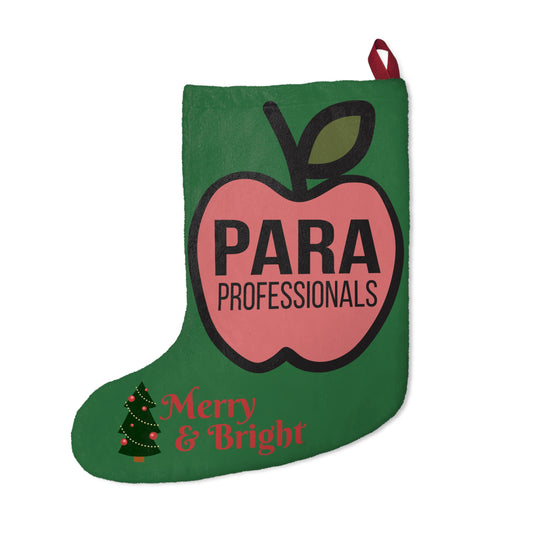 Para Professionals Christmas Stocking – Merry & Bright Apple Design Paraprofessional Gift