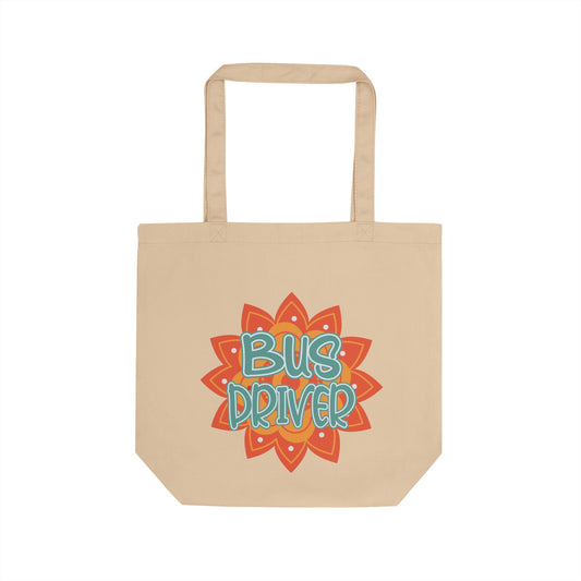 Bus Driver Eco Tote — Colorful Sunflower Teacher & School Bus Driver Gift Tote Bag