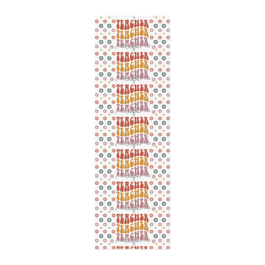 Teacher Life Cotton Twill Fabric by the Yard — Retro Floral Pattern for Teacher Gifts & Classroom Crafts