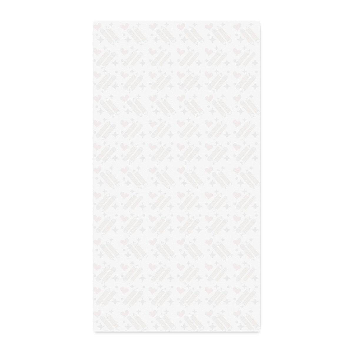 Cotton Twill Fabric by the Yard – School Supplies Pencil & Heart Print Teacher Gift