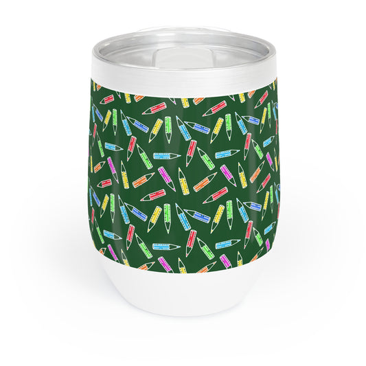 Colored Pencils Wine Tumbler Teacher Gift