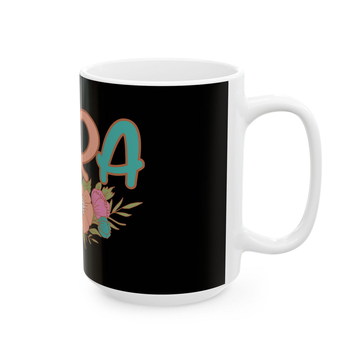 Para Floral Ceramic Mug — 'Para' Script with Pastel Flowers, 11oz & 15oz Paraprofessional Gift