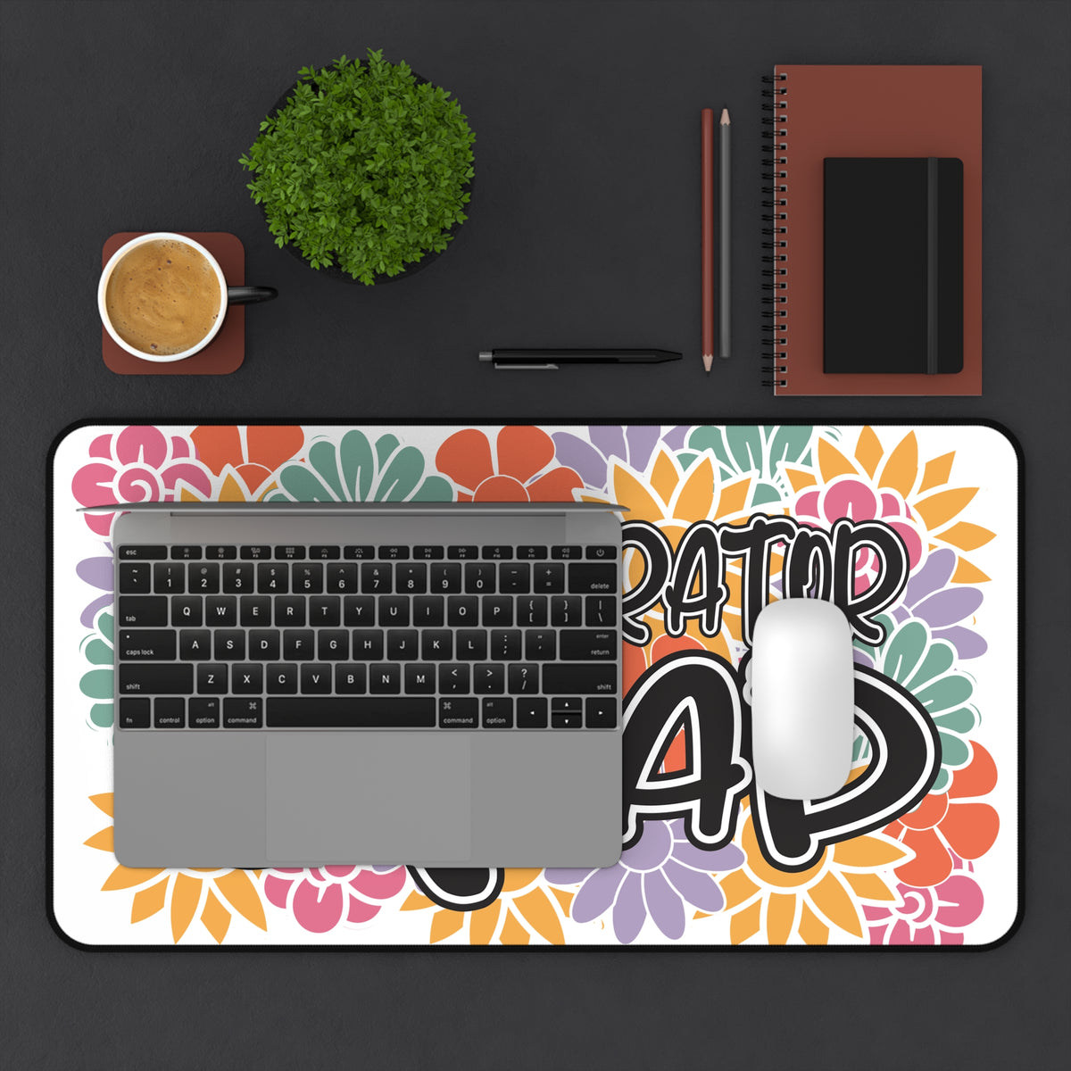 Administrator Squad Floral Desk Mat Teacher Gift