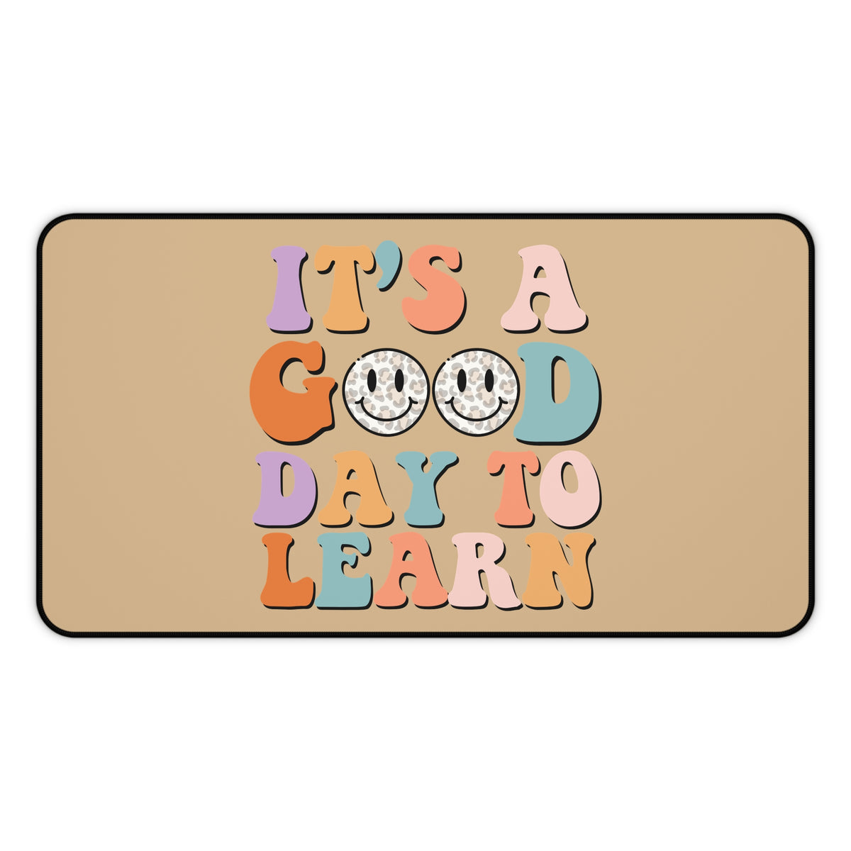 Desk Mat — "It's a Good Day to Learn" Retro Rainbow Study Mouse Pad Teacher Gift