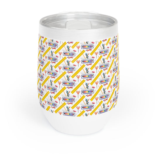 School Supplies Wine Tumbler Teacher Gift