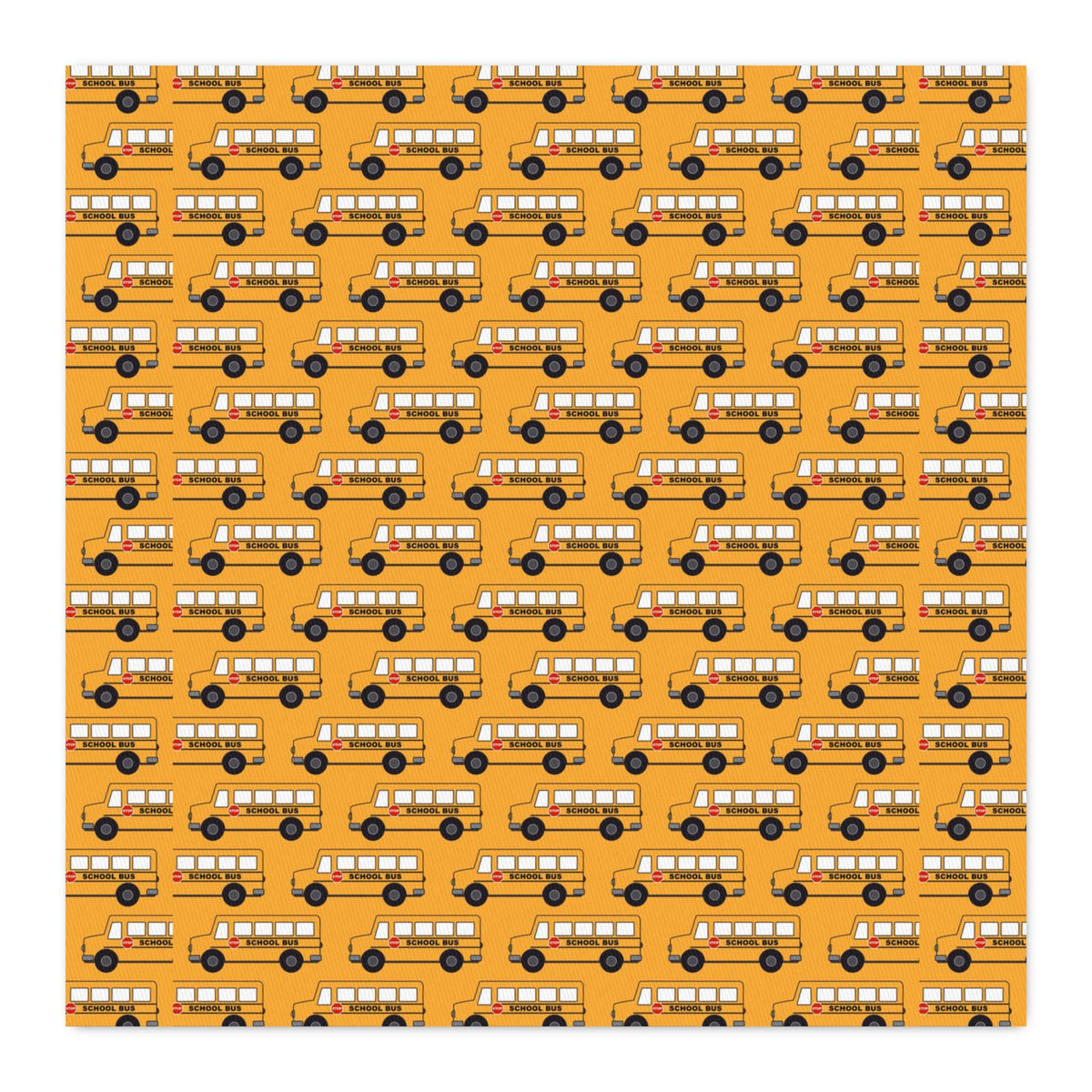 School Bus Cotton Twill Fabric by the Yard – Yellow Bus Pattern for Kids Quilting & Crafts