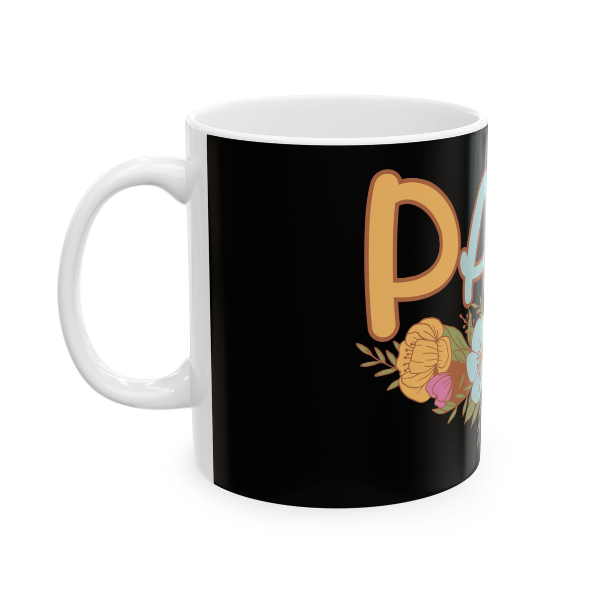 Para Floral Ceramic Mug — 'Para' Script with Pastel Flowers, 11oz & 15oz Paraprofessional Gift