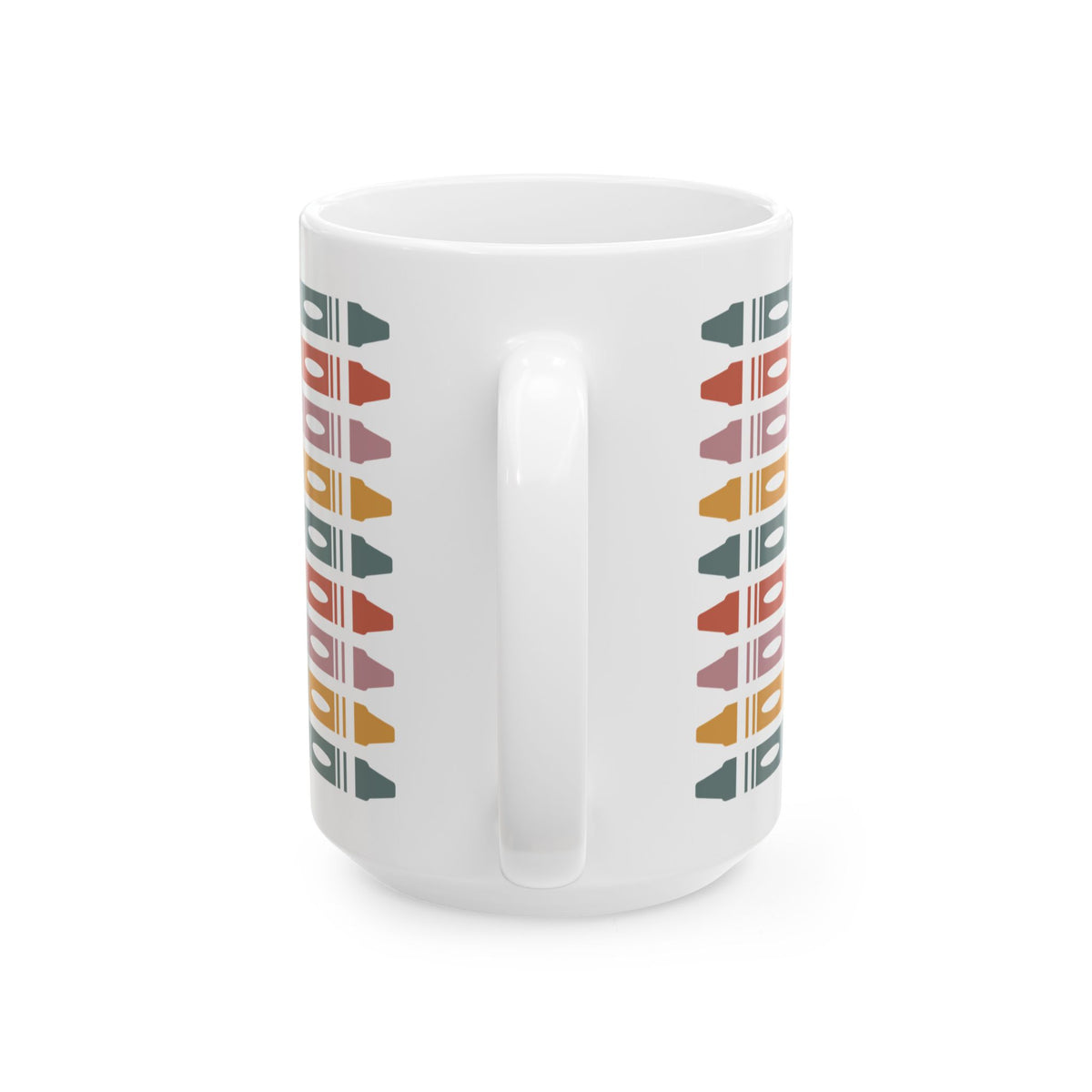 Retro 'Made To Teach' Ceramic Mug — Colorful Crayon Teacher Gift (11oz/15oz)