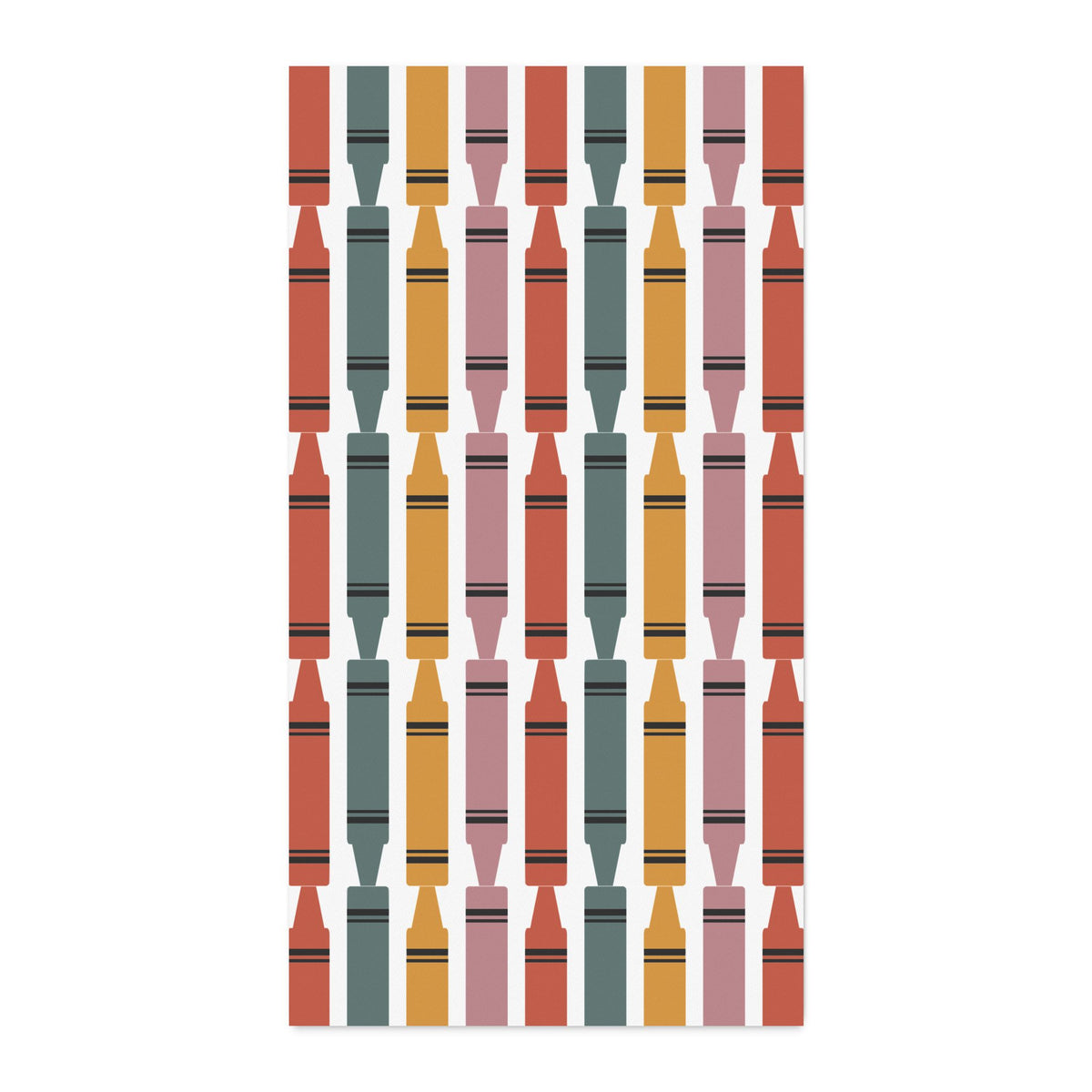 Crayon Stripe Cotton Twill Fabric by the Yard — School Supply Print for Crafts & Quilting