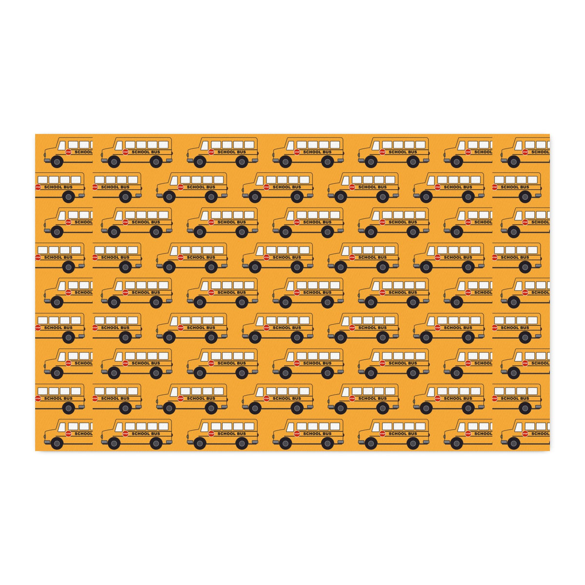 School Bus Cotton Twill Fabric by the Yard – Yellow Bus Pattern for Kids Quilting & Crafts