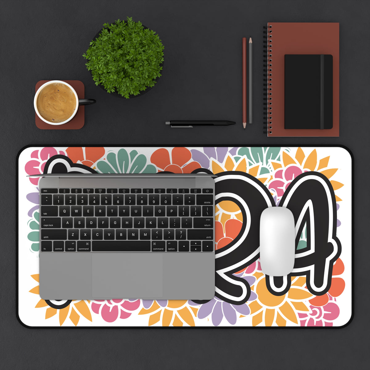 Para Floral Desk Mat — Colorful Floral Keyboard Mouse Pad for Para Professionals