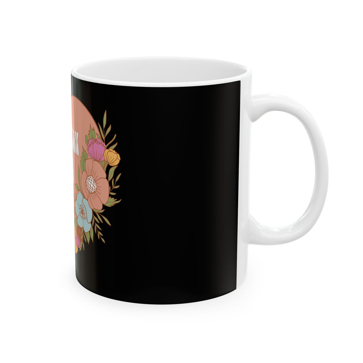 Transportation Squad Ceramic Mug — Retro Floral Heart Design (11oz/15oz) Bus Driver Gift
