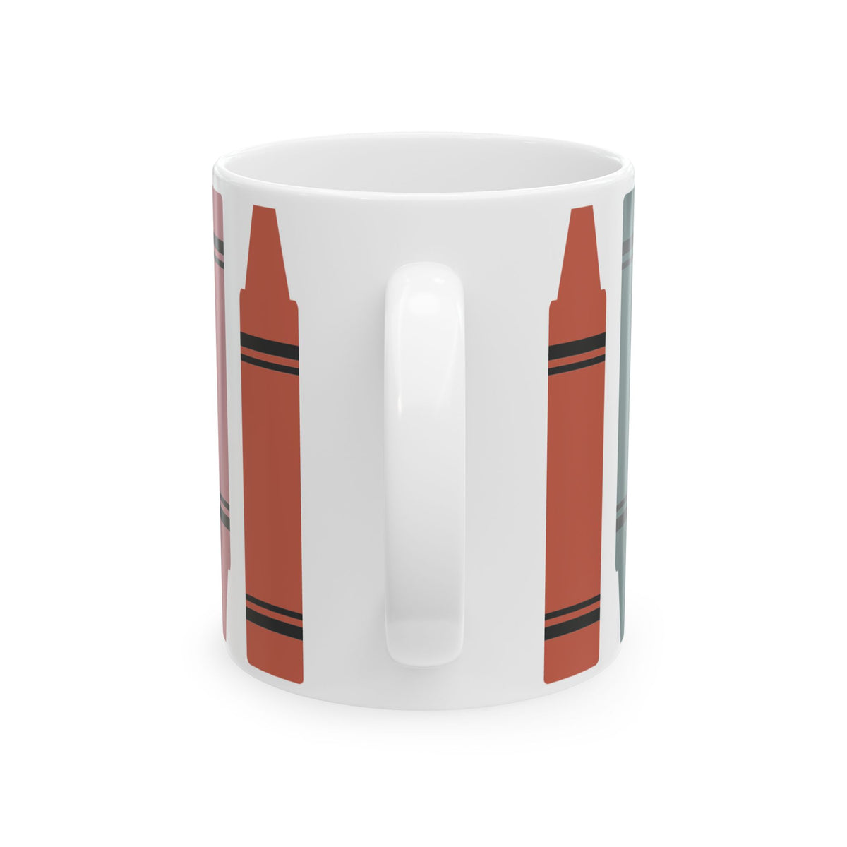 Crayon Stripe Ceramic Mug – Colorful Kid & Teacher Coffee Cup (11oz/15oz) Teacher Gift