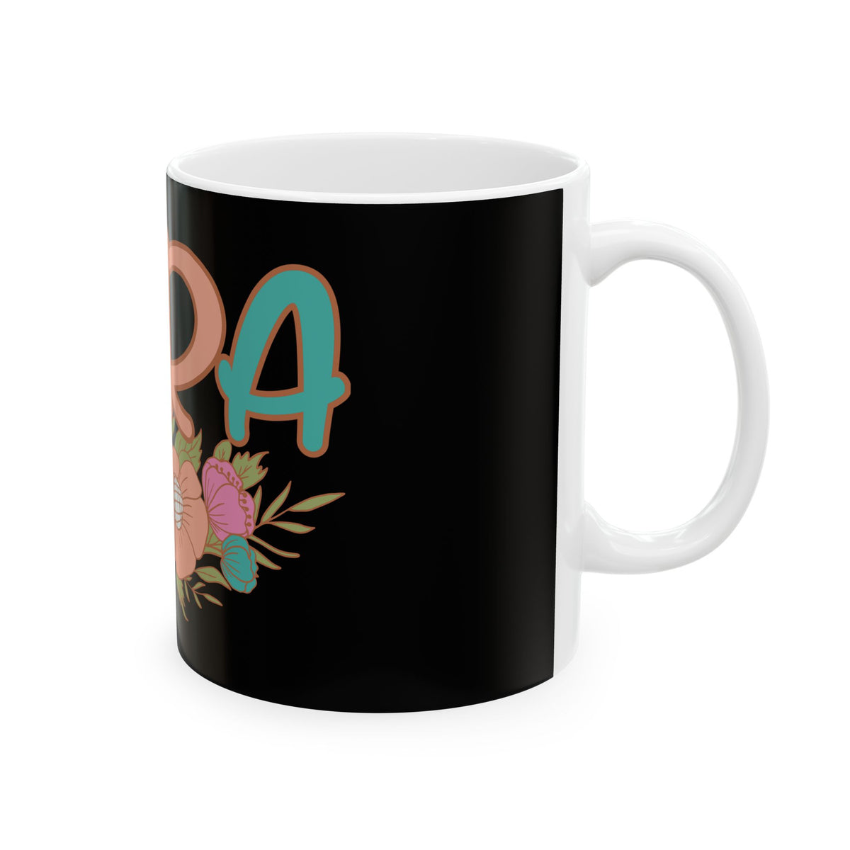 Para Floral Ceramic Mug — 'Para' Script with Pastel Flowers, 11oz & 15oz Paraprofessional Gift
