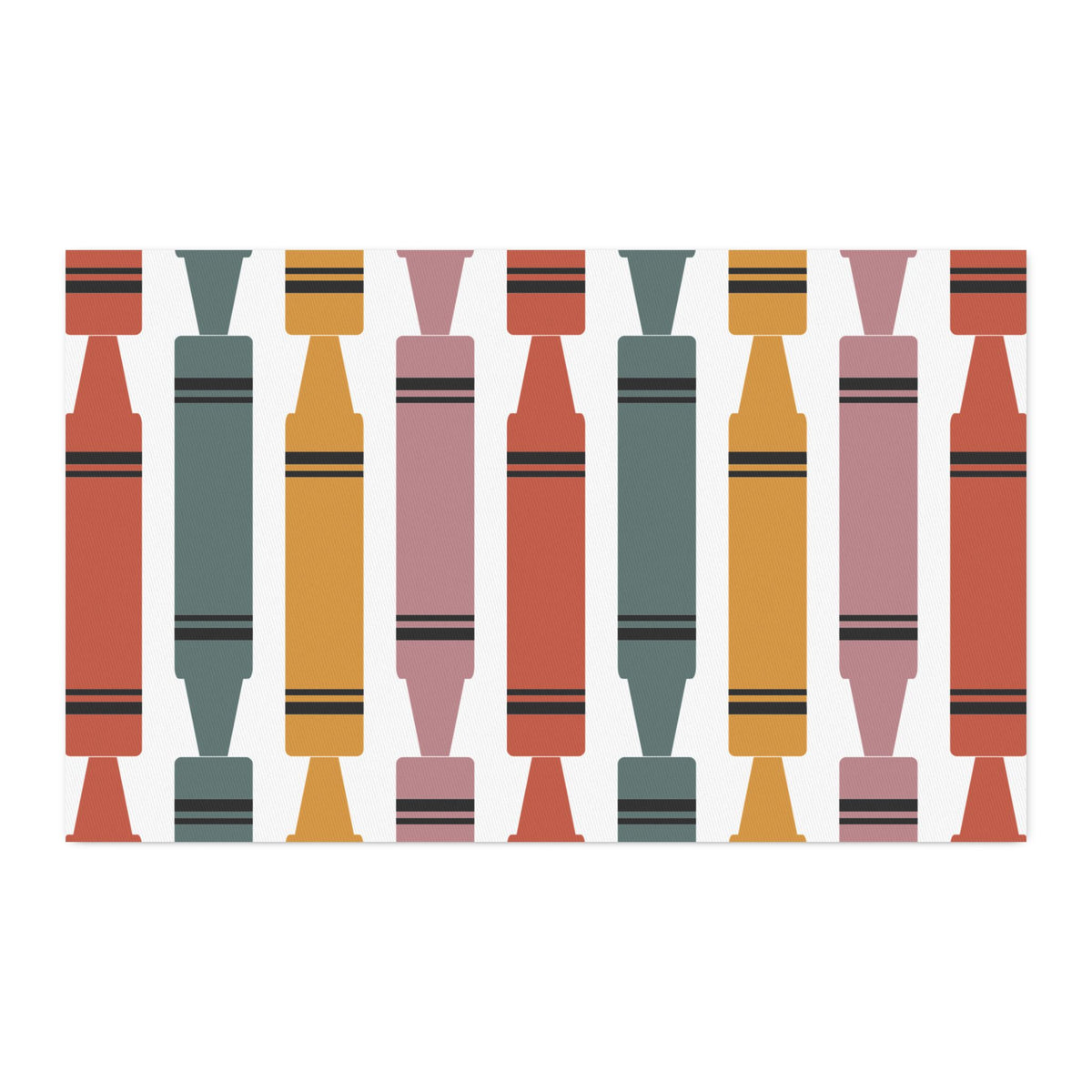 Crayon Stripe Cotton Twill Fabric by the Yard — School Supply Print for Crafts & Quilting
