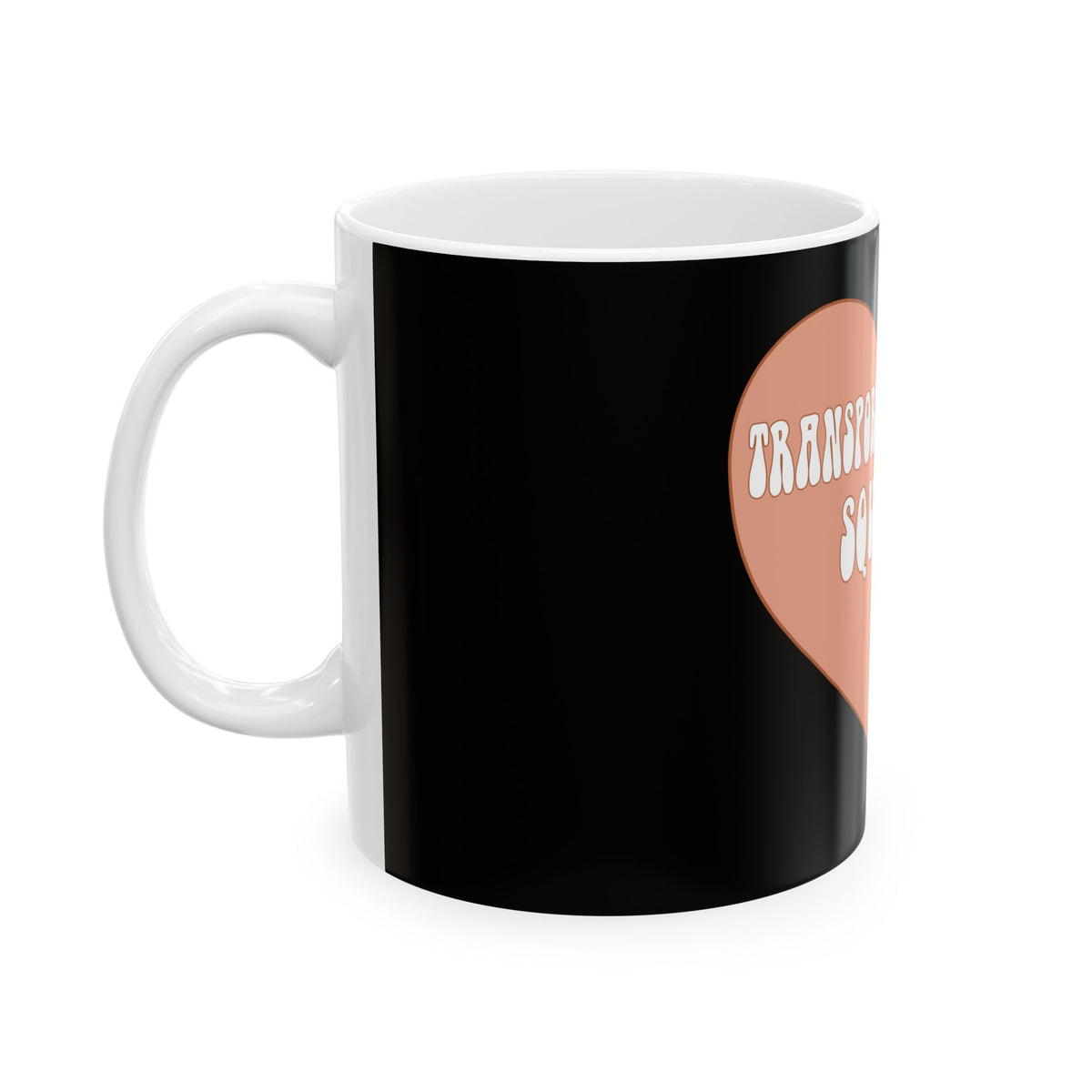 Transportation Squad Ceramic Mug — Retro Floral Heart Design (11oz/15oz) Bus Driver Gift