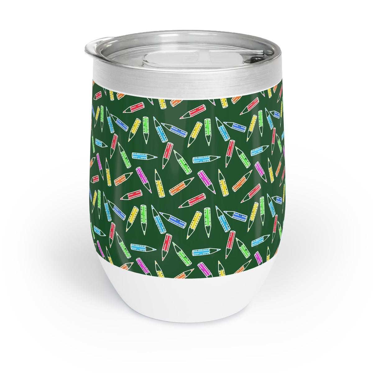 Colored Pencils Wine Tumbler Teacher Gift