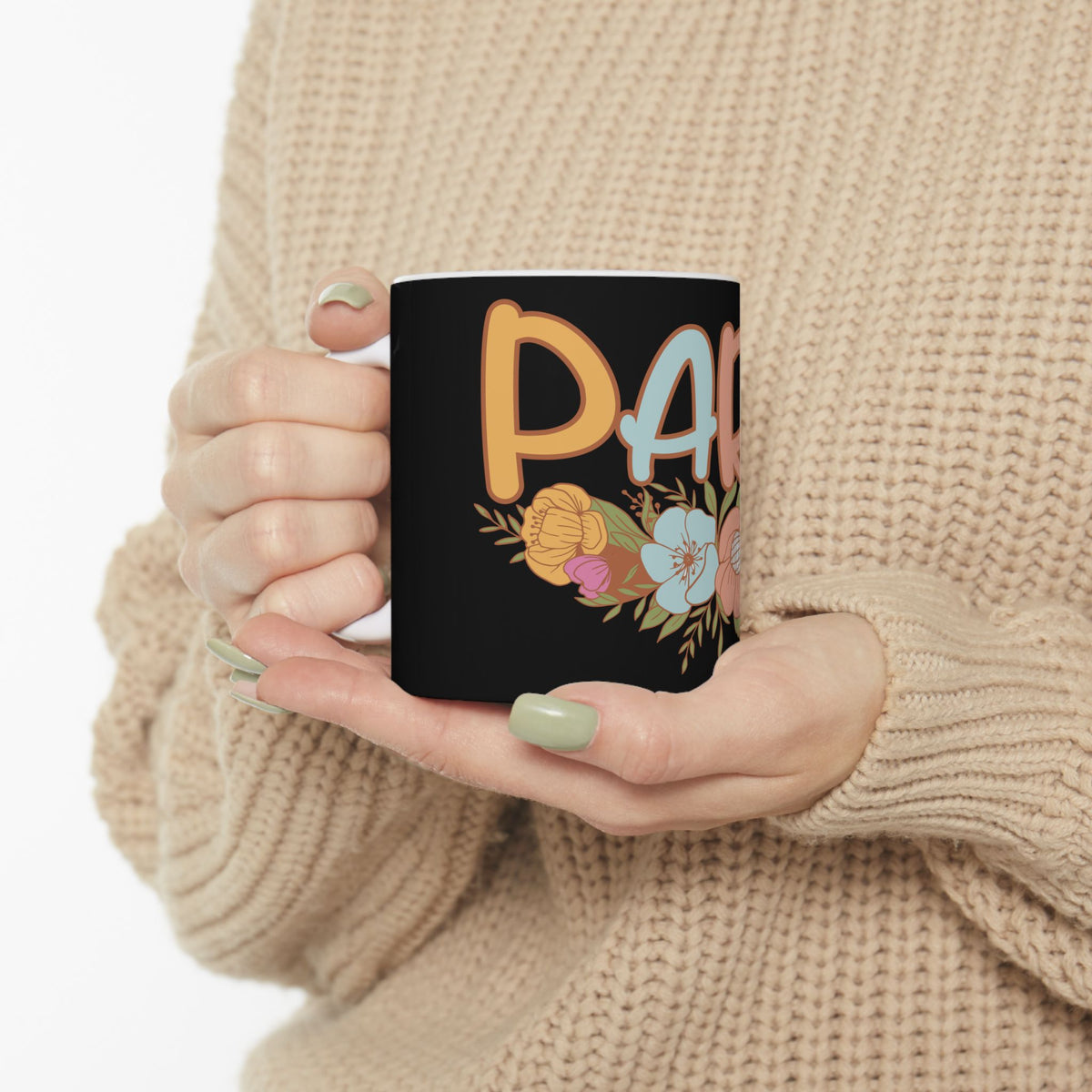 Para Floral Ceramic Mug — 'Para' Script with Pastel Flowers, 11oz & 15oz Paraprofessional Gift