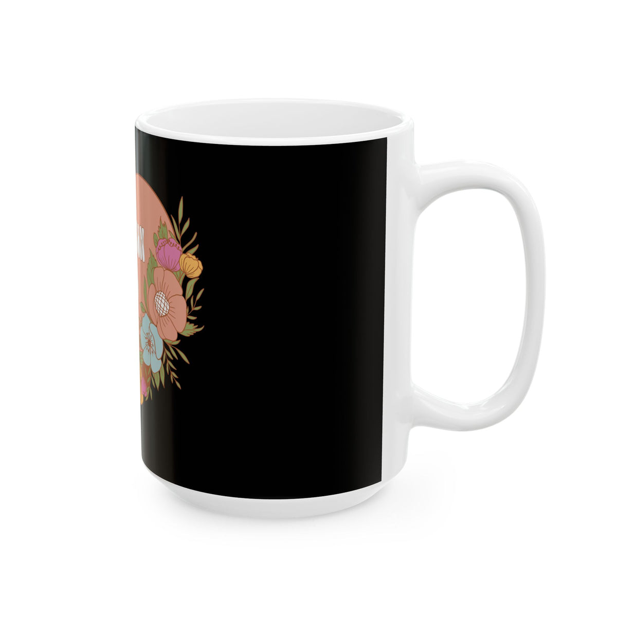 Transportation Squad Ceramic Mug — Retro Floral Heart Design (11oz/15oz) Bus Driver Gift