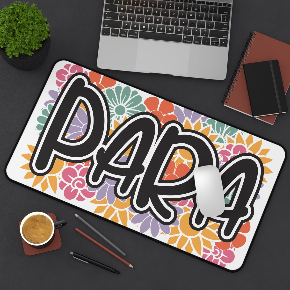 Para Floral Desk Mat — Colorful Floral Keyboard Mouse Pad for Para Professionals