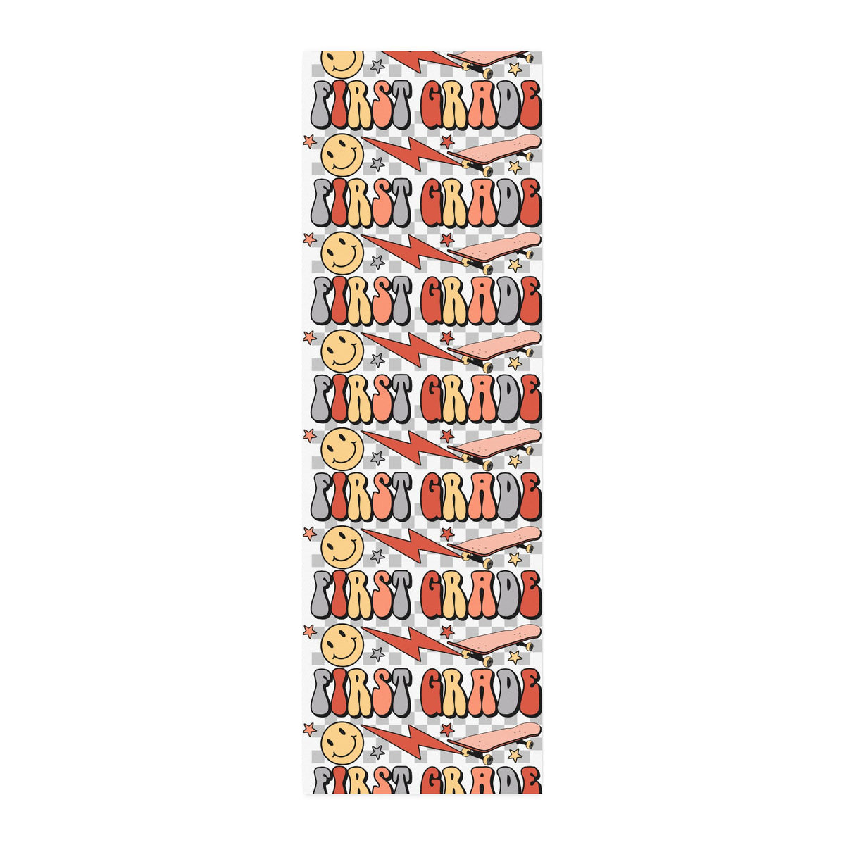 First Grade Cotton Twill Fabric by the Yard – Retro Smiley School Print