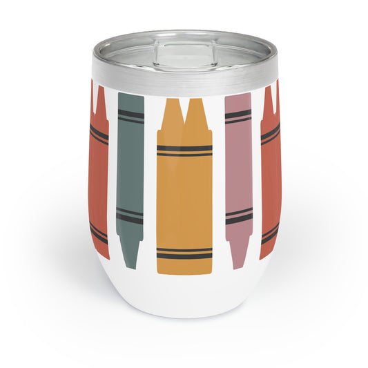 Crayon Wine Tumbler Teacher Gift