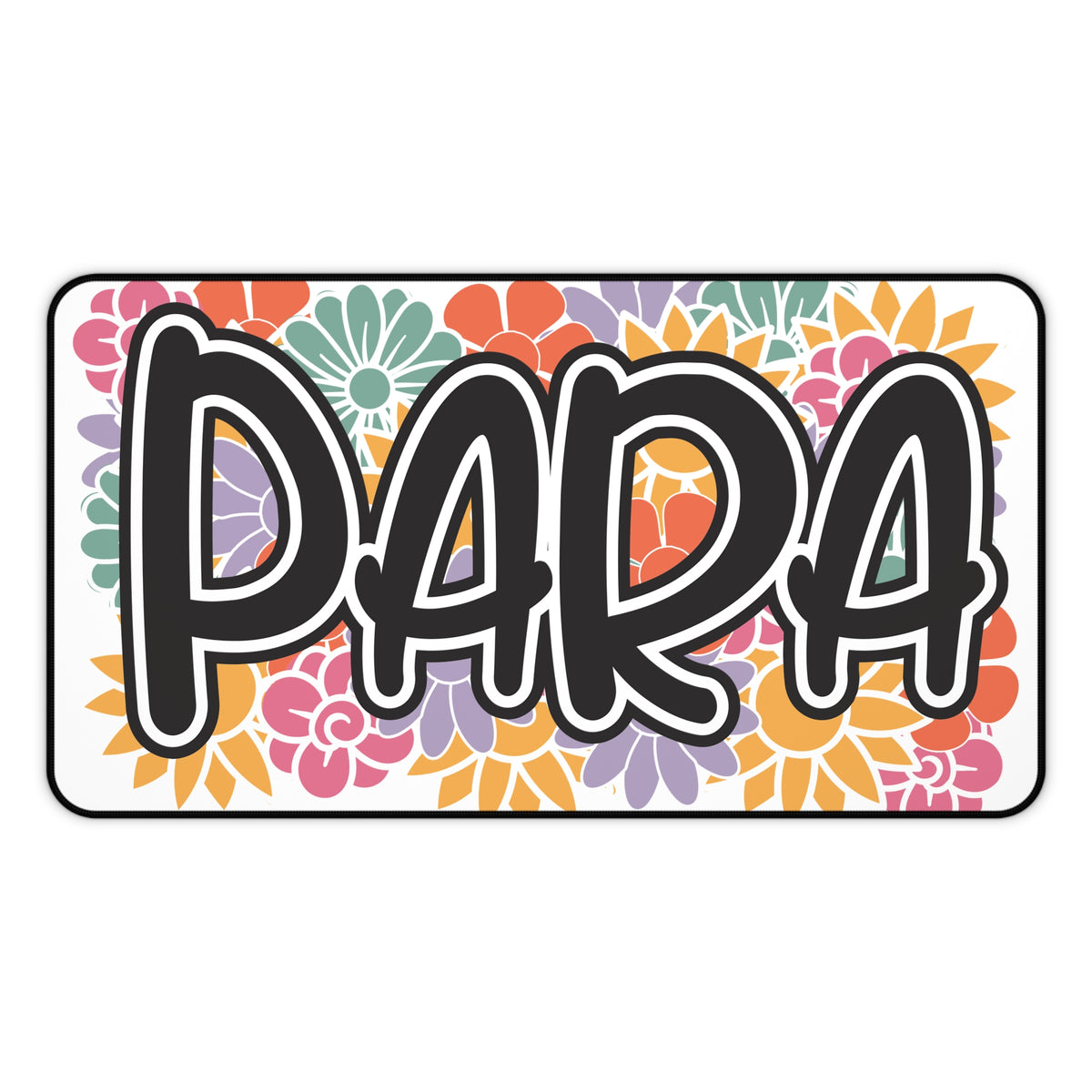 Para Floral Desk Mat — Colorful Floral Keyboard Mouse Pad for Para Professionals