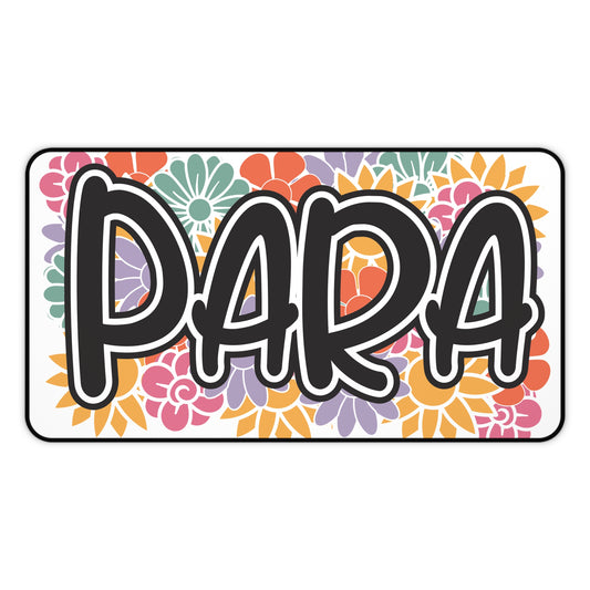 Para Floral Desk Mat — Colorful Floral Keyboard Mouse Pad for Para Professionals