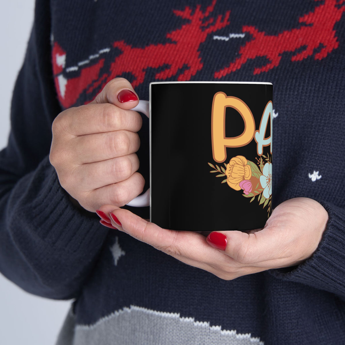 Para Floral Ceramic Mug — 'Para' Script with Pastel Flowers, 11oz & 15oz Paraprofessional Gift