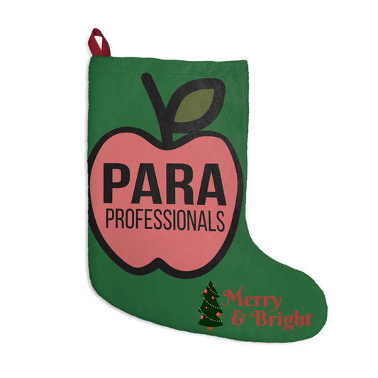 Para Professionals Christmas Stocking – Merry & Bright Apple Design Paraprofessional Gift