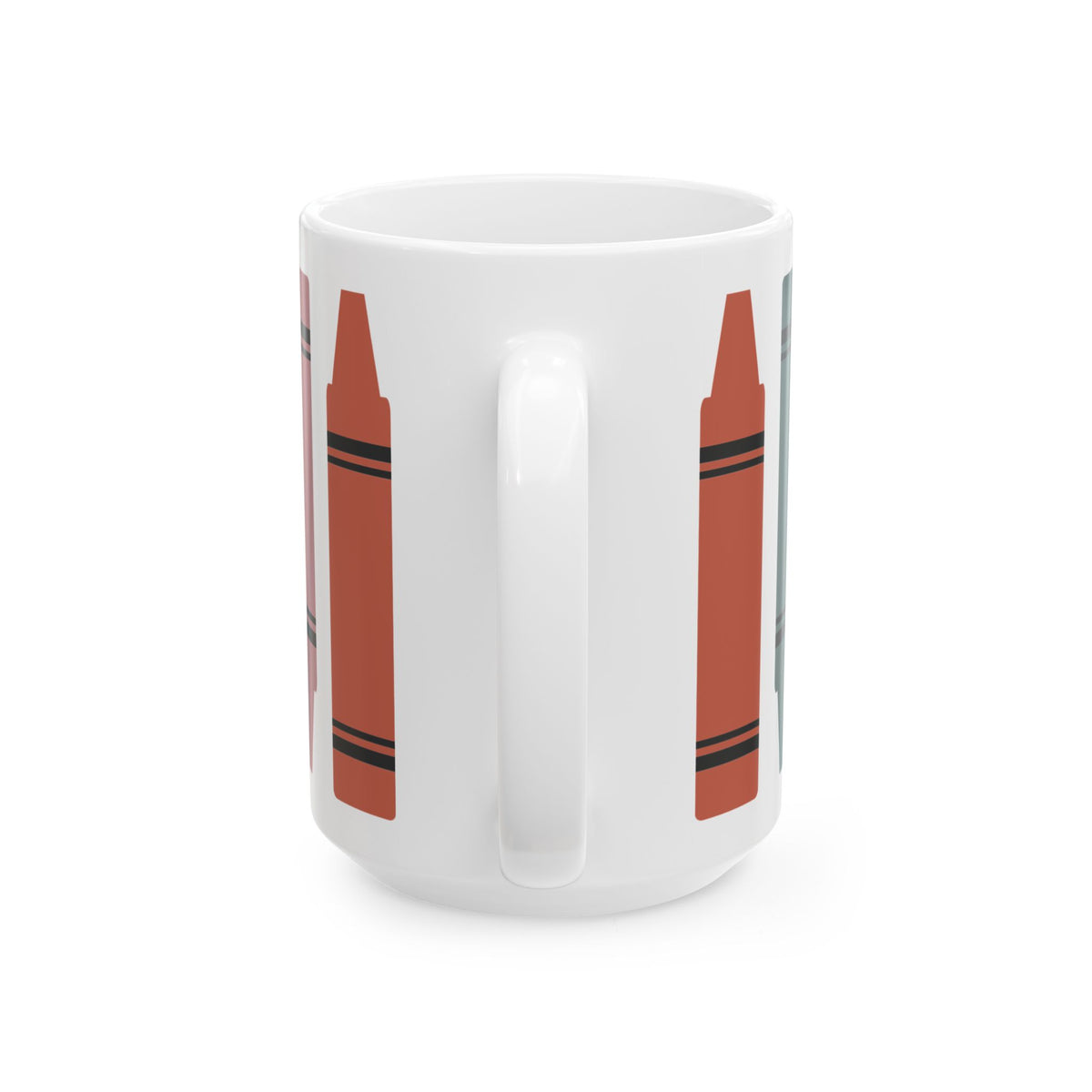 Crayon Stripe Ceramic Mug – Colorful Kid & Teacher Coffee Cup (11oz/15oz) Teacher Gift