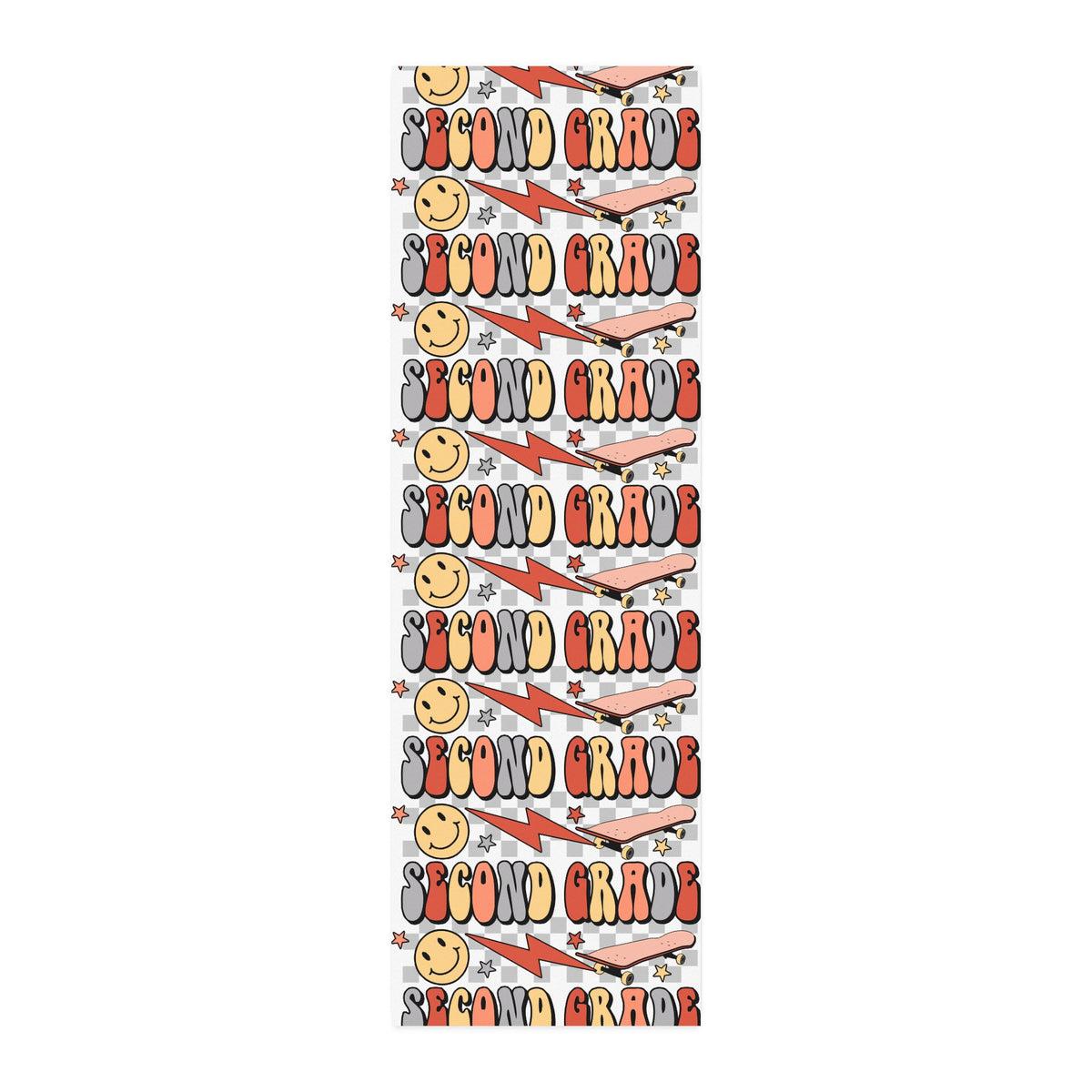 Second Grade Cotton Twill Fabric by the Yard — Retro Smile & Lightning Classroom Print