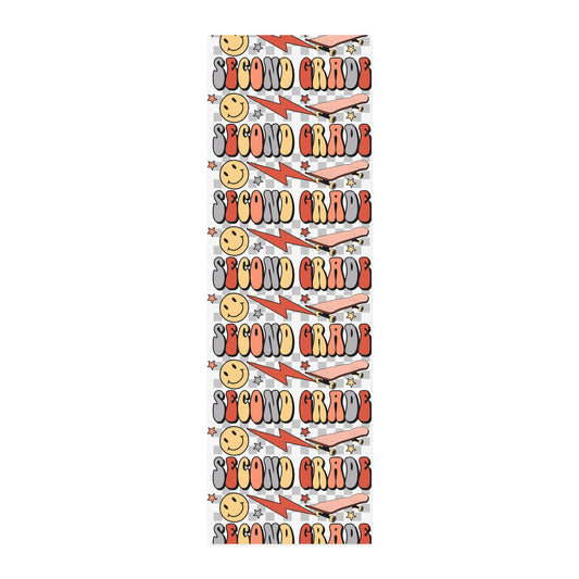 Second Grade Cotton Twill Fabric by the Yard — Retro Smile & Lightning Classroom Print