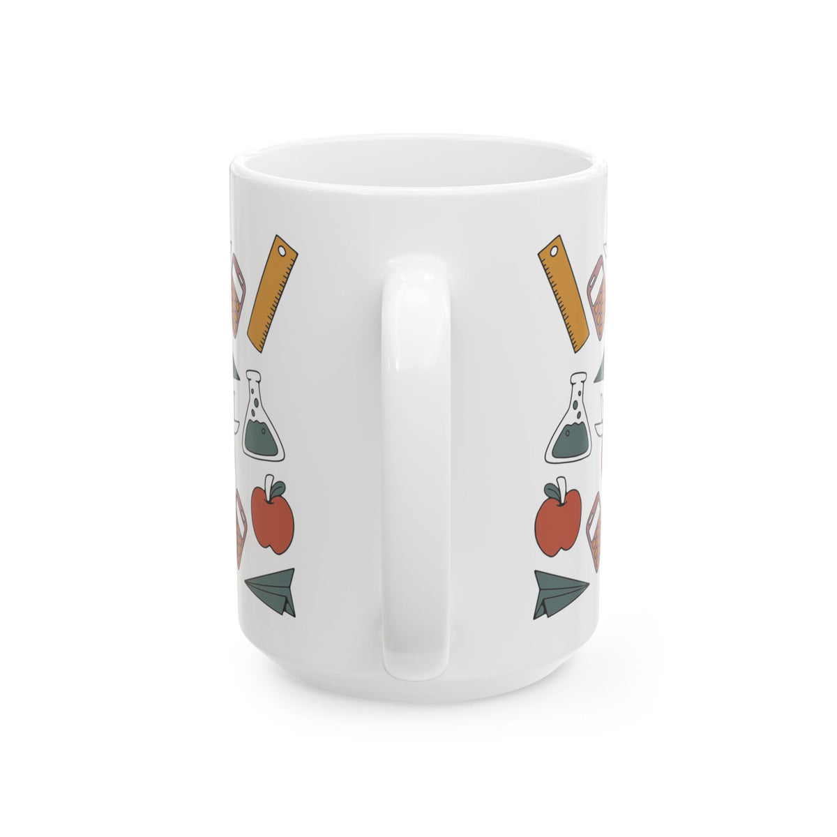 Teacher Supplies Illustration Mug | School Stationery Coffee Cup Teacher Gift