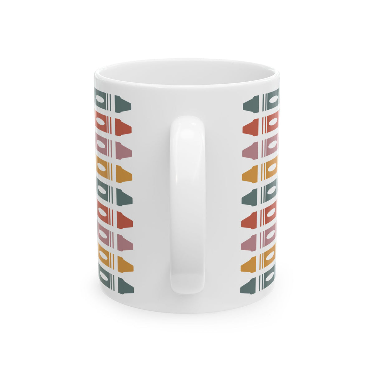 Retro 'Made To Teach' Ceramic Mug — Colorful Crayon Teacher Gift (11oz/15oz)