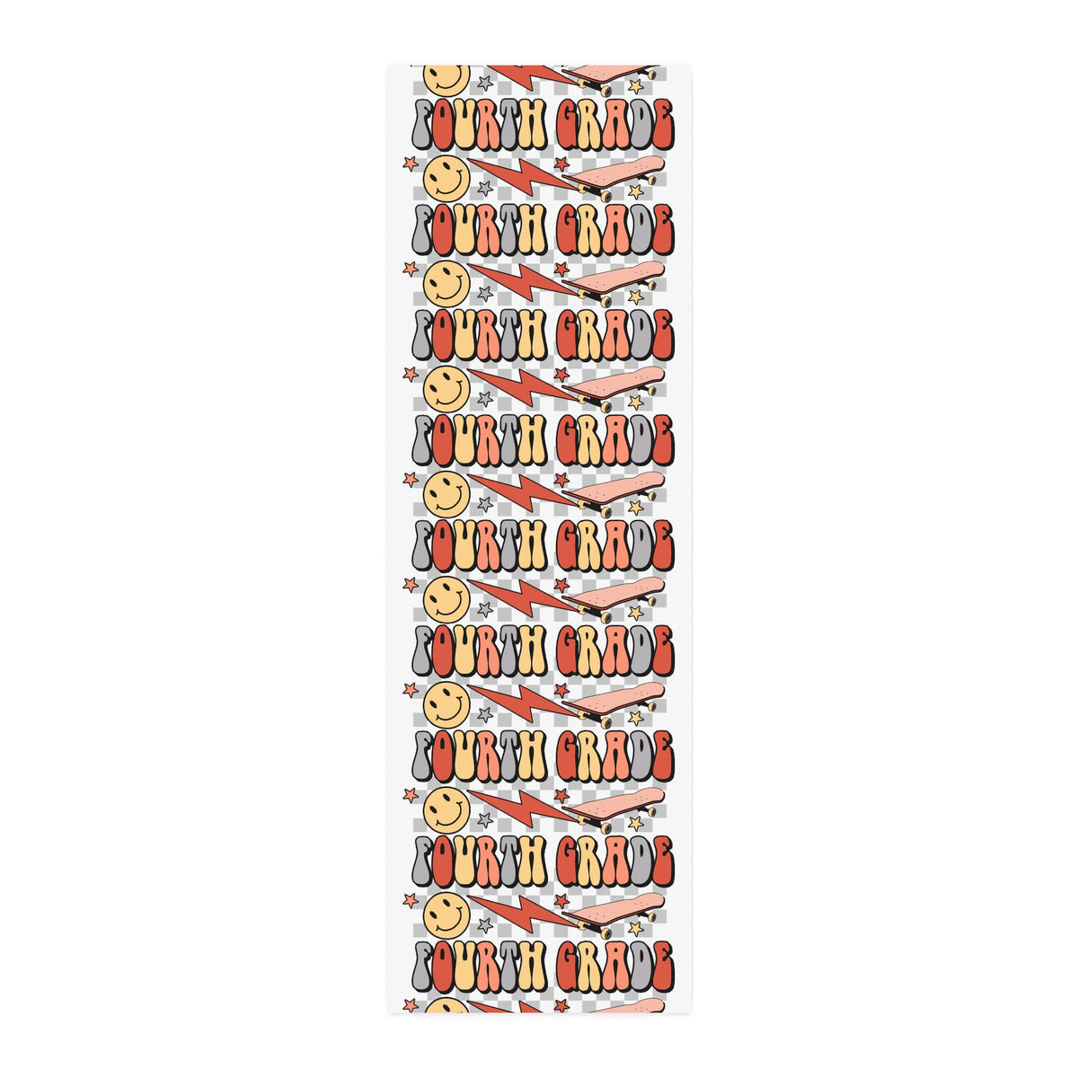 Fourth Grade Cotton Twill Fabric by the Yard – Retro Smile & Lightning Classroom Print