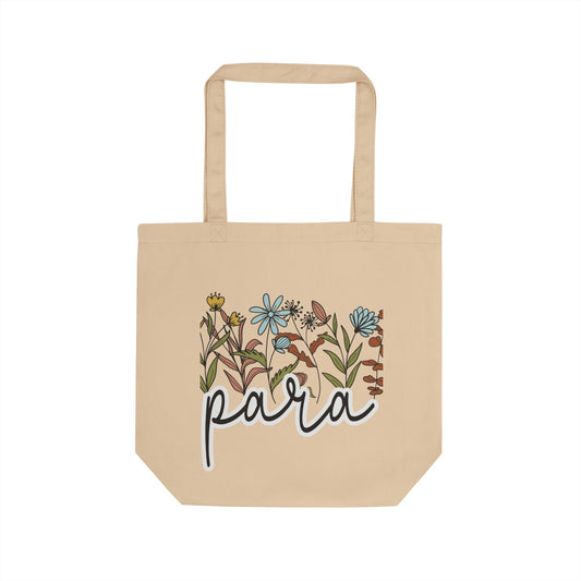 Para Floral Eco Tote Bag — Botanical Cotton Market Tote Paraprofessional Gift