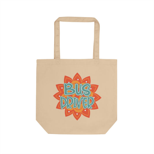 Bus Driver Eco Tote — Colorful Sunflower Teacher & School Bus Driver Gift Tote Bag