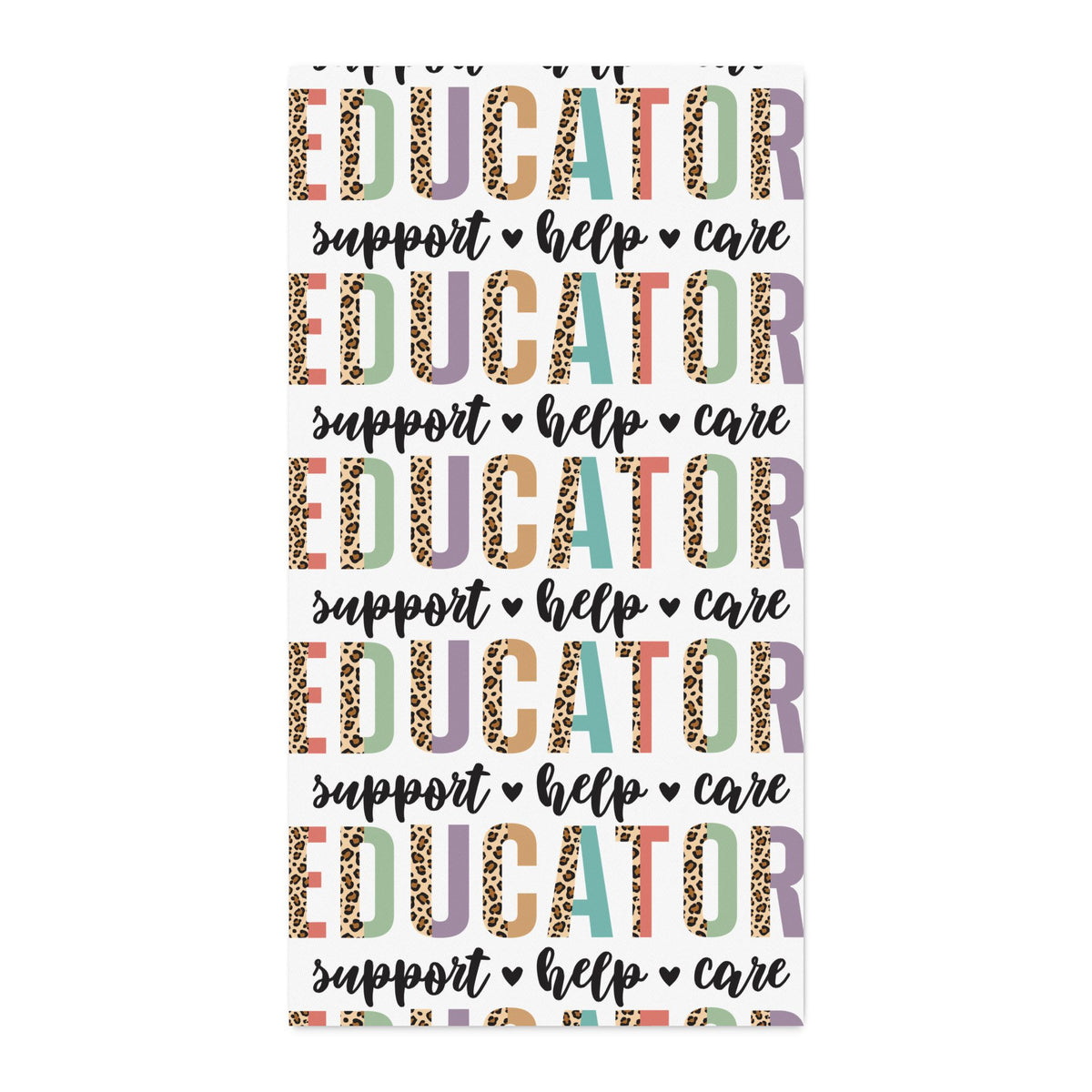 Educator Cotton Twill Fabric Yardage – "EDUCATOR support • help • care" Pattern for Teacher Gifts & Classroom Decor