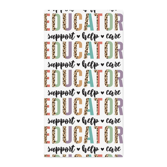 Educator Cotton Twill Fabric Yardage – "EDUCATOR support • help • care" Pattern for Teacher Gifts & Classroom Decor