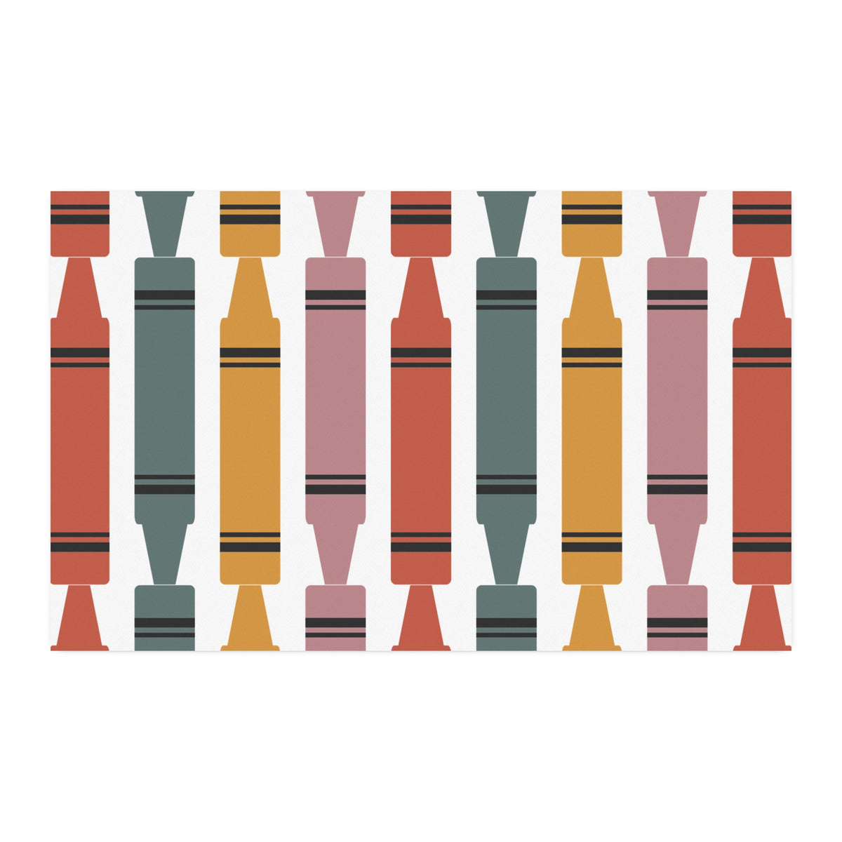 Crayon Stripe Cotton Twill Fabric by the Yard — School Supply Print for Crafts & Quilting