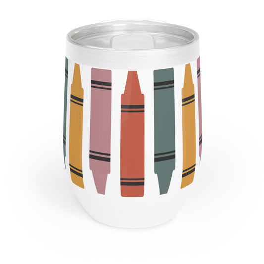 Crayon Wine Tumbler Teacher Gift