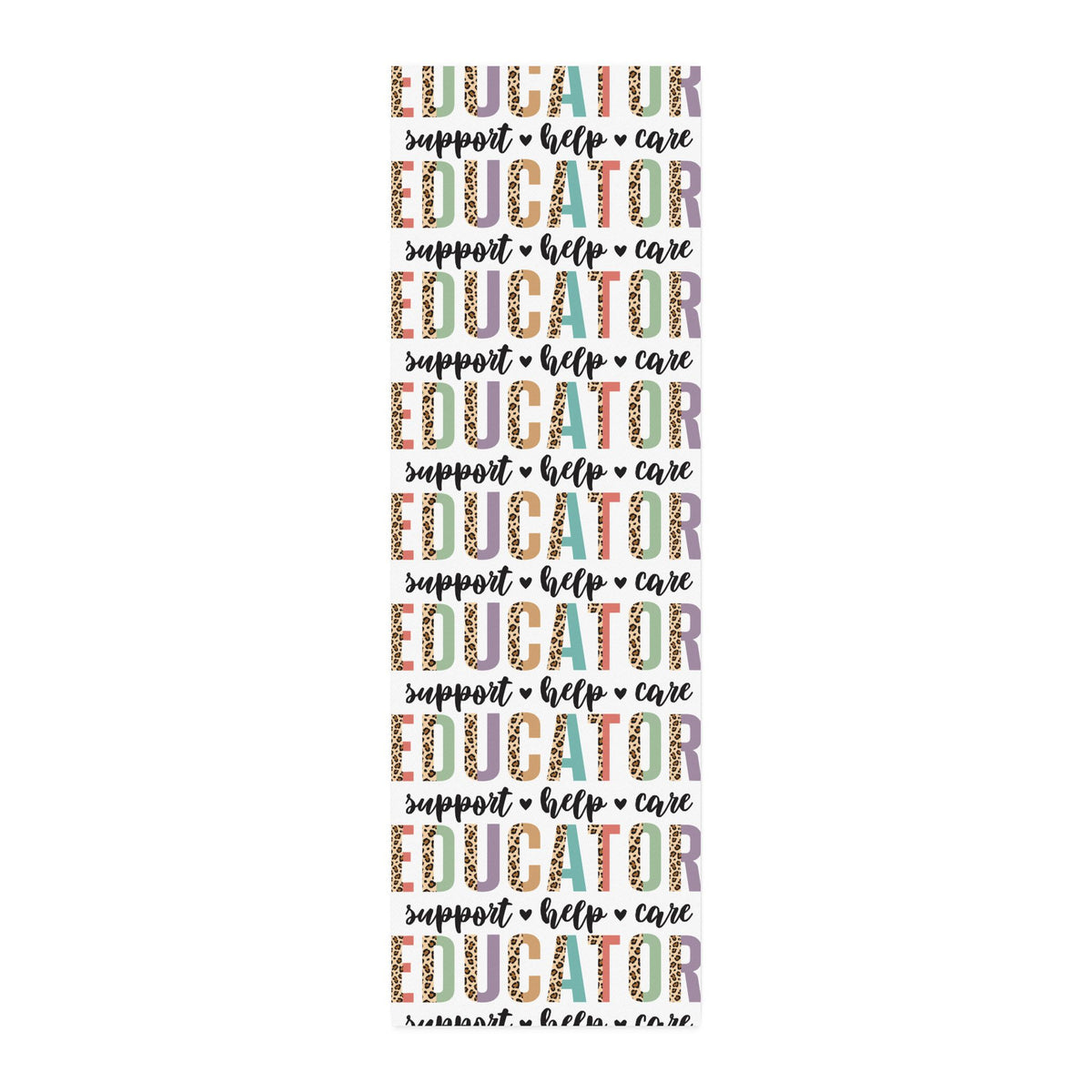 Educator Cotton Twill Fabric Yardage – "EDUCATOR support • help • care" Pattern for Teacher Gifts & Classroom Decor