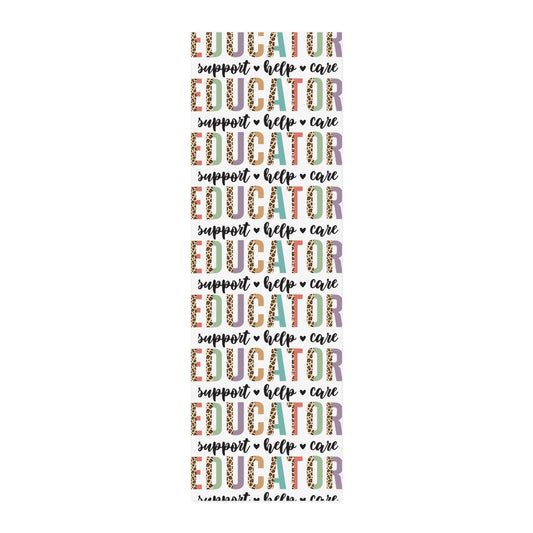Educator Cotton Twill Fabric Yardage – "EDUCATOR support • help • care" Pattern for Teacher Gifts & Classroom Decor