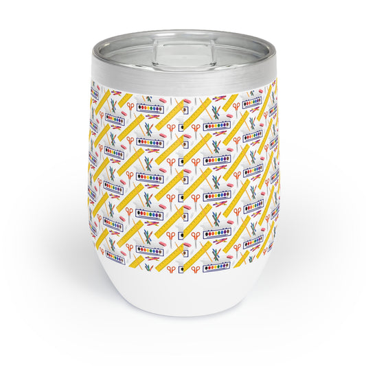 School Supplies Wine Tumbler Teacher Gift