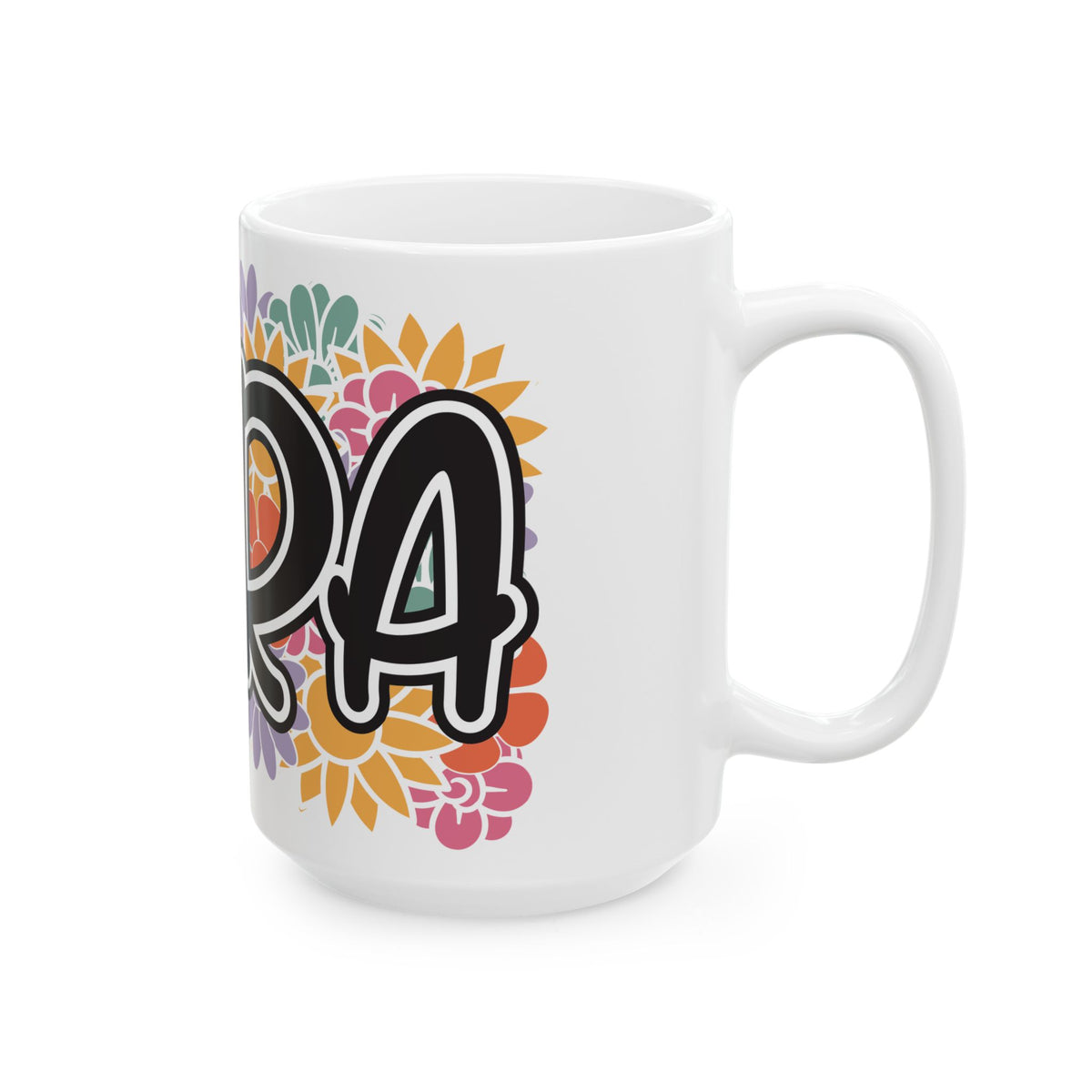 PARA Floral Ceramic Mug – Colorful 'PARA' Gift Mug (11oz, 15oz) Parapropfessional Gift