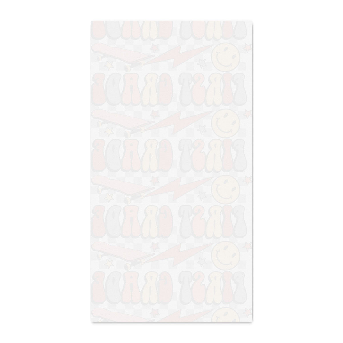 First Grade Cotton Twill Fabric by the Yard – Retro Smiley School Print