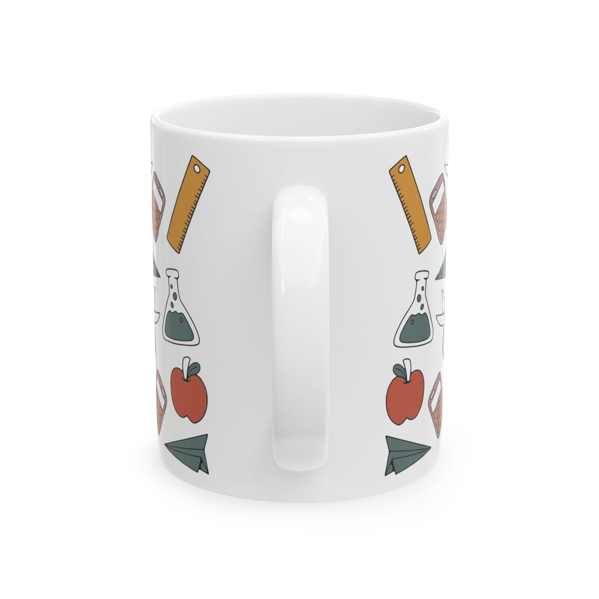 Teacher Supplies Illustration Mug | School Stationery Coffee Cup Teacher Gift